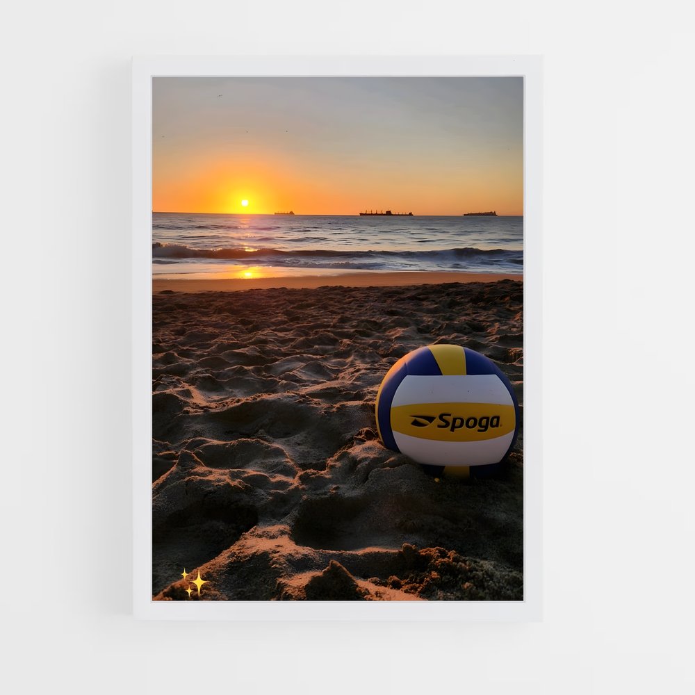 Poster Sable et Soleil – affiche Beach-volley (vue 3)